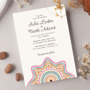 Invitation Style Mandala de Mariage Classique Orné Art Déco