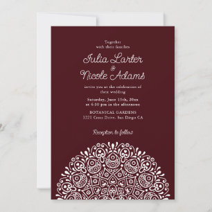 Invitation Style Mandala de Mariage Classique Orné Art Déco