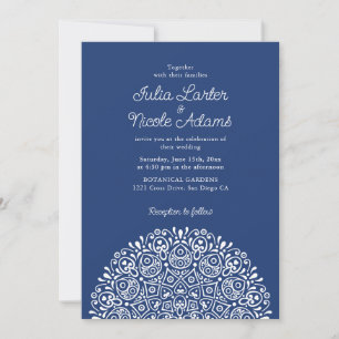 Invitation Style Mandala Mariage Classique Orné Art Déco