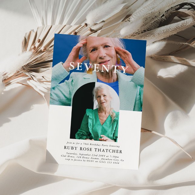 Invitation Style minimal photo SEVENTY 70e anniversaire (Créateur téléchargé)