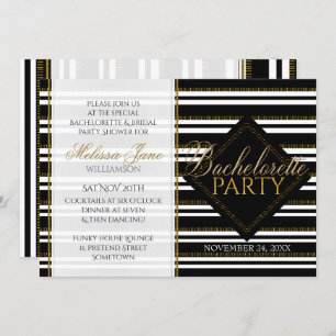 Invitation Style moderne Girl Stripes Bachelorette Party