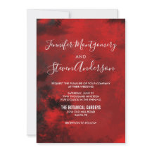 Style moderne noir et rouge foncé Mariage Abstrait