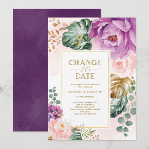 Invitation Style Modifier la date Mariage Nouveau plan annulé