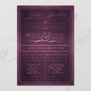 Invitation Style poster vintage violet do-it-yourself Faire-p