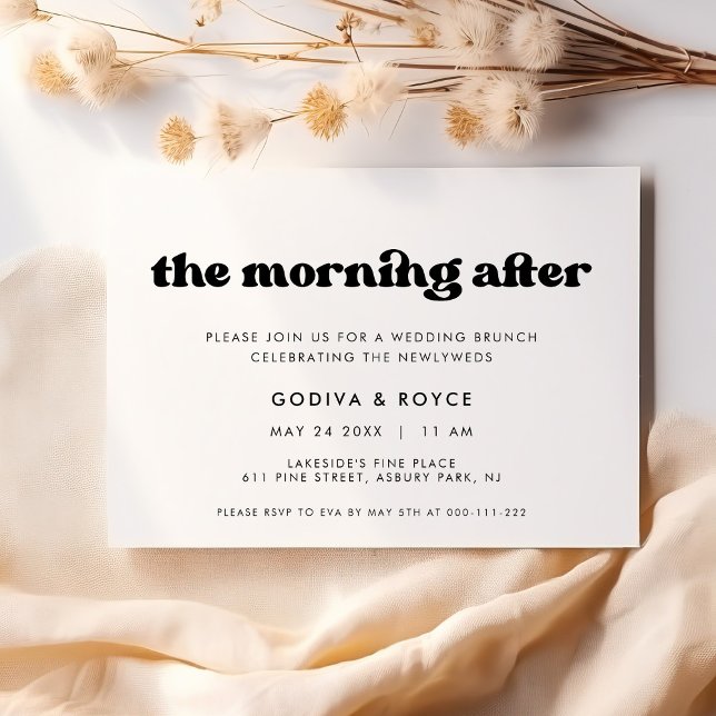 Invitation Stylé rétro Brunch du lendemain de mariage (Créateur téléchargé)
