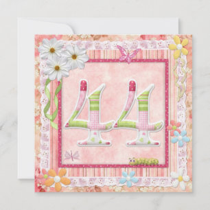 Invitation style scrapbooking pour 44e anniversaire