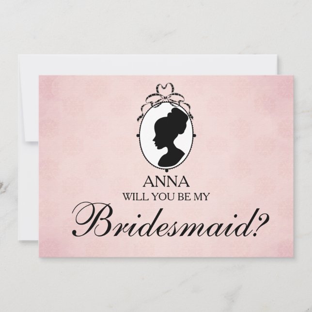 Invitation Style Victorien Cameo Serez-Vous Ma Femme D'Accuei (Devant)