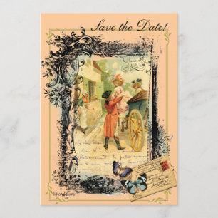 Invitation Style vintage Couple du 18ème siècle Enregistrer l