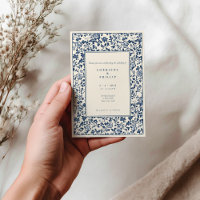 Style vintage Delware crème bleue mariage Floral