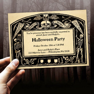 Invitation Style vintage et personnalisé Memento Mori