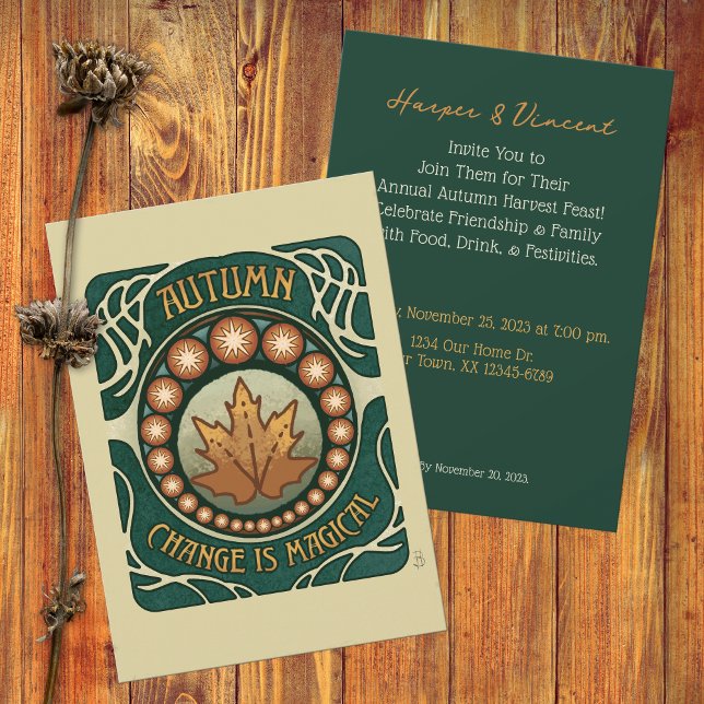 Invitation Style Vintage magique automne (Autumn Magic Vintage Style Invitation)