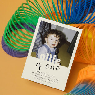 Invitation Style Vintage modifiable Boy photo d'anniversaire