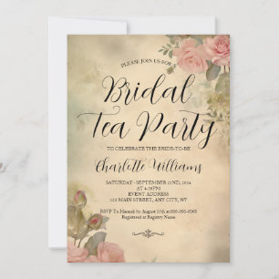 Invitation Style vintage Roses Roses Roses Bride Tea Party