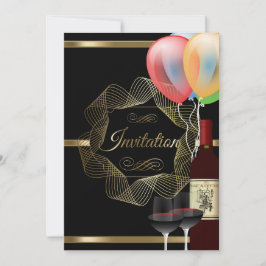 Invitation stylée pour une soirée noire et or