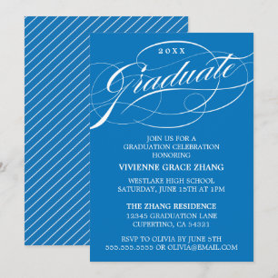 INVITATION STYLISE ÉLÉGANTE SCRIPT GRADUATE PARTITE INVITATIO
