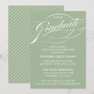 INVITATION STYLISE ÉLÉGANTE SCRIPT GRADUATE PARTITE INVITATIO