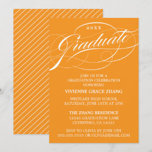 INVITATION STYLISE ÉLÉGANTE SCRIPT GRADUATE PARTITE INVITATIO