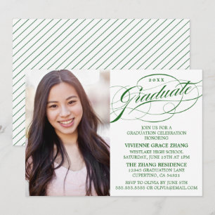 INVITATION STYLISE ÉLÉGANTE SCRIPT GRADUATE PARTITE INVITATIO
