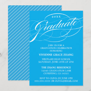 INVITATION STYLISE ÉLÉGANTE SCRIPT GRADUATE PARTITE INVITATIO