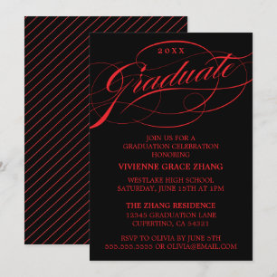 INVITATION STYLISE ÉLÉGANTE SCRIPT GRADUATE PARTITE INVITATIO
