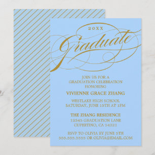 INVITATION STYLISE ÉLÉGANTE SCRIPT GRADUATE PARTITE INVITATIO
