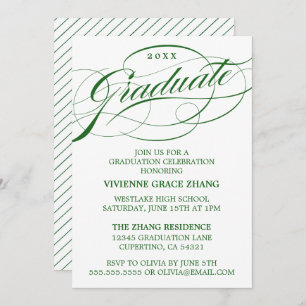 INVITATION STYLISE ÉLÉGANTE SCRIPT GRADUATE PARTITE INVITATIO