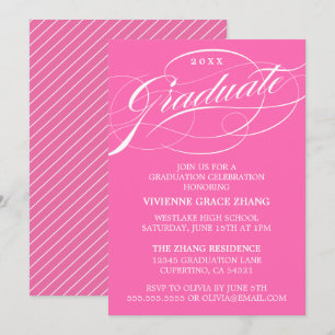 INVITATION STYLISE ÉLÉGANTE SCRIPT GRADUATE PARTITE INVITATIO