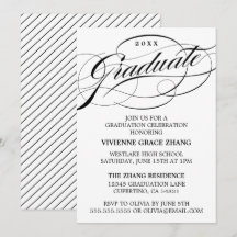 STYLISE ÉLÉGANTE SCRIPT GRADUATE PARTITE INVITATIO