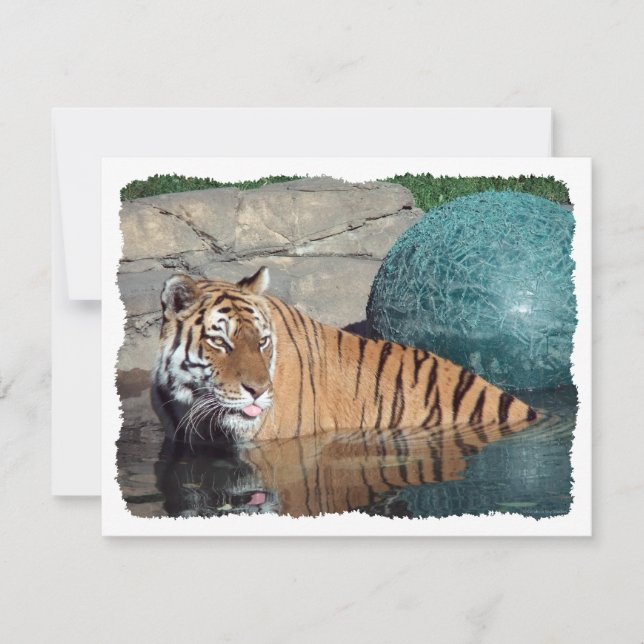 Invitation stylisée personnalisable de tigre de (Devant)