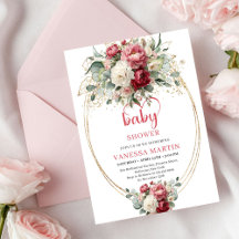 Stylish Bohemian Burgundy White Gold Floral Baby 
