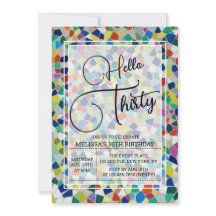 Stylish Colorful Mosaic Bonjour Trente 30e anniver