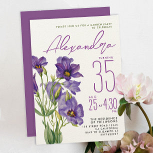 Invitation Stylish Feminine Violet violet Fleurs Botaniques