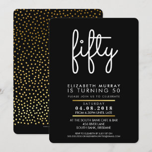 Invitation STYLISH fête de 50e anniversaire CINQUANTE INVITAT