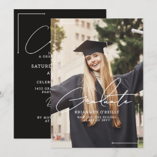 Invitation Stylish Minimalist Graduation Announcment Party