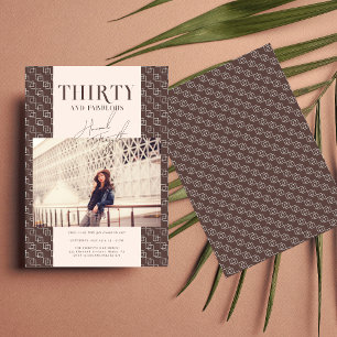 Invitation Stylish Moderne Trente Photo d'anniversaire 30 a