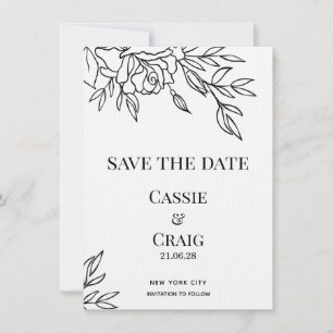 Invitation Stylo & Encre Rose Mariage Enregistrer La Date