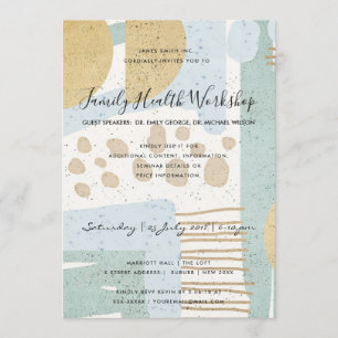 INVITATION SUBTLE AQUA MODERNE ABSTRAIT GÉOMÉTRIQUE ART ÉVÉNE