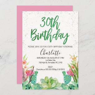 Invitation Succulent Cactus 30e anniversaire