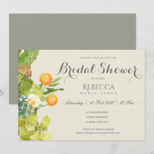 Invitation SUCCULENT CACTUS Fête des mariées JARDIN FLORAL
