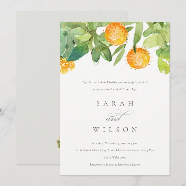 INVITATION SUCCULENT CACTUS JARDIN FLORAL MARIAGE DE COULEUR  (Devant / Derrière)