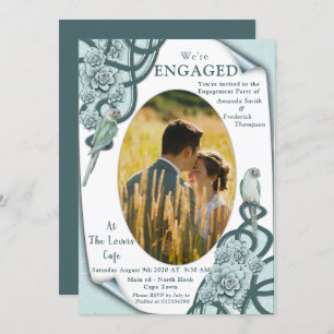 Invitation Succulent dans les couleurs du bleu menthe au