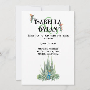 Invitation Succulent Desert Mariage thème