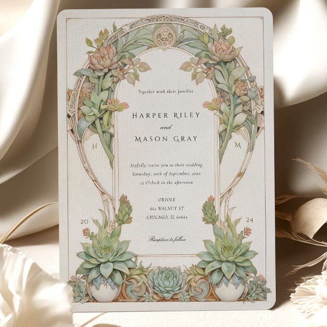 Invitation Succulent Nouveau Mariage (Créateur téléchargé)