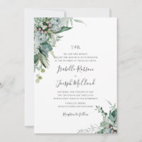 Succulent Vert foncé Monogramme Mariage