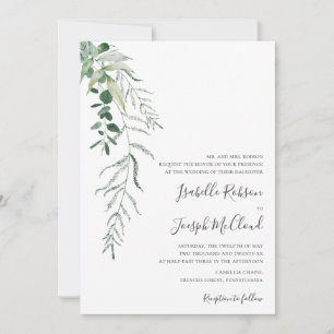Invitation Succulent Vert foncé Vert Mariage traditionnel