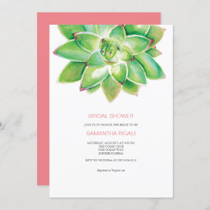 Invitation Succulente de douche nuptiale, Aquarell