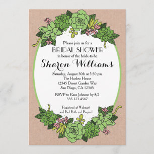 Invitation Succulente d'un Wedding shower nuptial