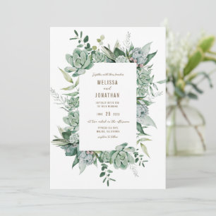 Invitation Succulente Mariage de jardin