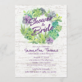 Invitation Succulents et Fête des mariées de couronne de boul