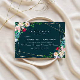 Invitation Succulents & Gold Chic Wedding RSVP
